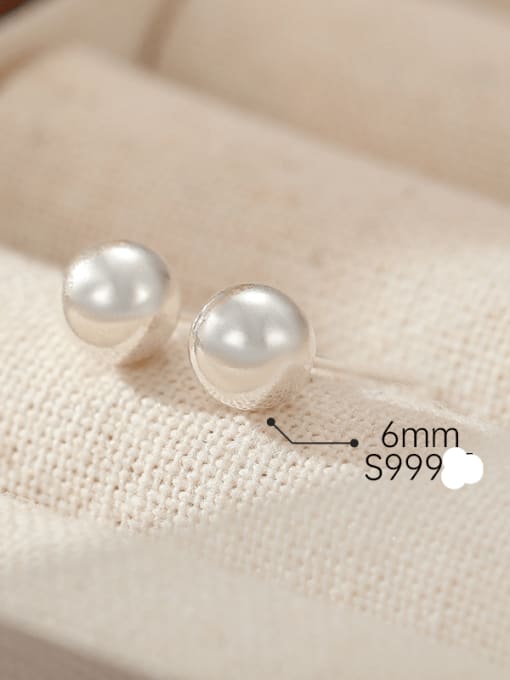 ES2544 [6mm] 925 Sterling Silver Shell Geometric Minimalist Stud Earring